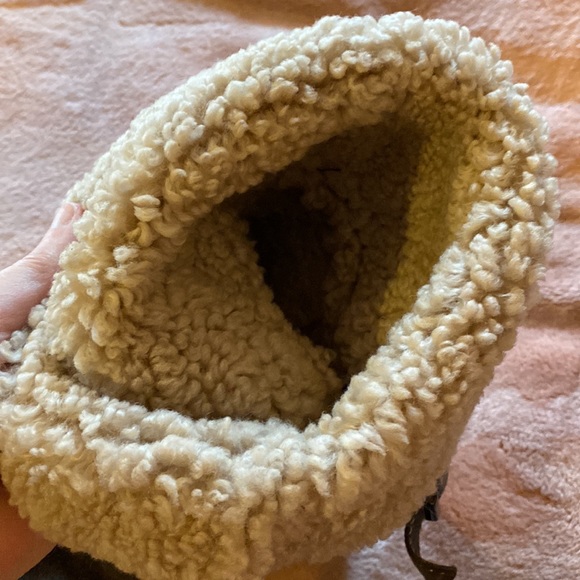 Born cognac leather/shearling lined boots, over the knee/ folds to knee - Picture 5 of 15